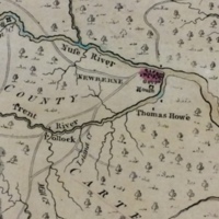 A Close-Up of New Bern on Map of North Carolina 