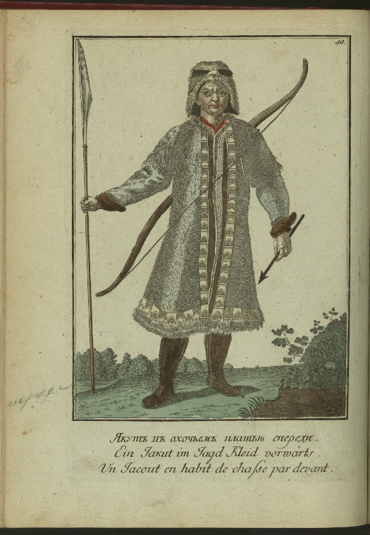 Tatarskie narody- Iakut v okhoch'em plat'e speredi.jpeg