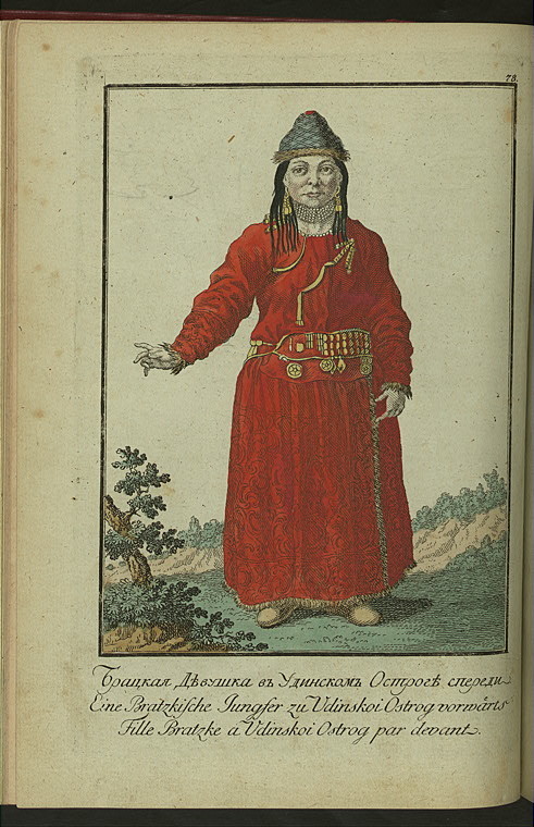 Mongol'skie narody- Bratskaia devushka v Udinskom Ostroge speredi.jpeg