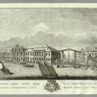 View of the old winter palace with the canal connecting the Moika and Neva