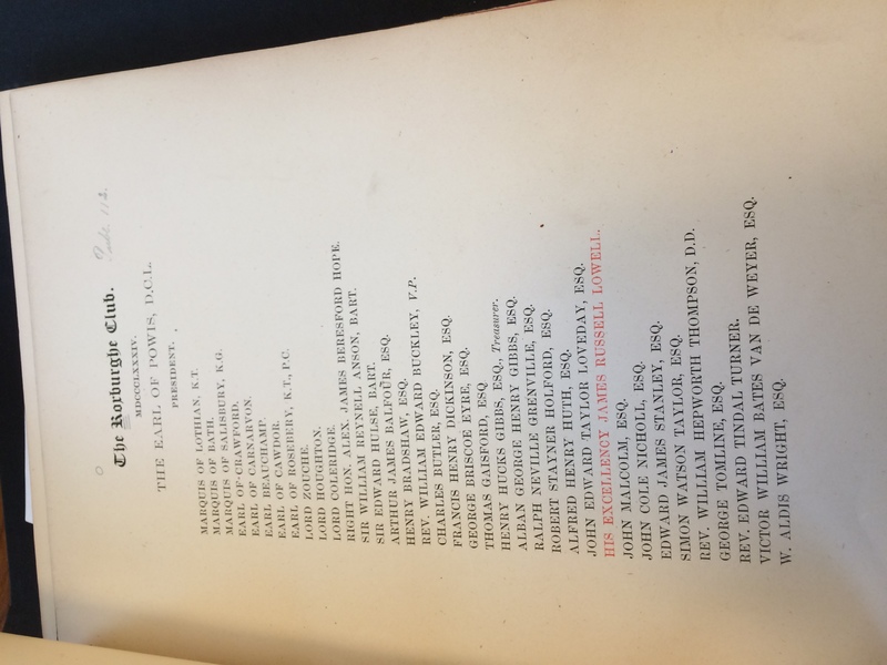 List of club members showing this copy belonged to James Lowell.JPG