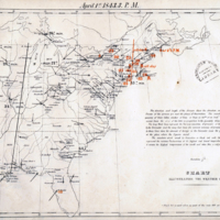 First two weather maps (“April 1st 1843. 3 P.M.” and “April 2nd 1843. 3 P.M.”)