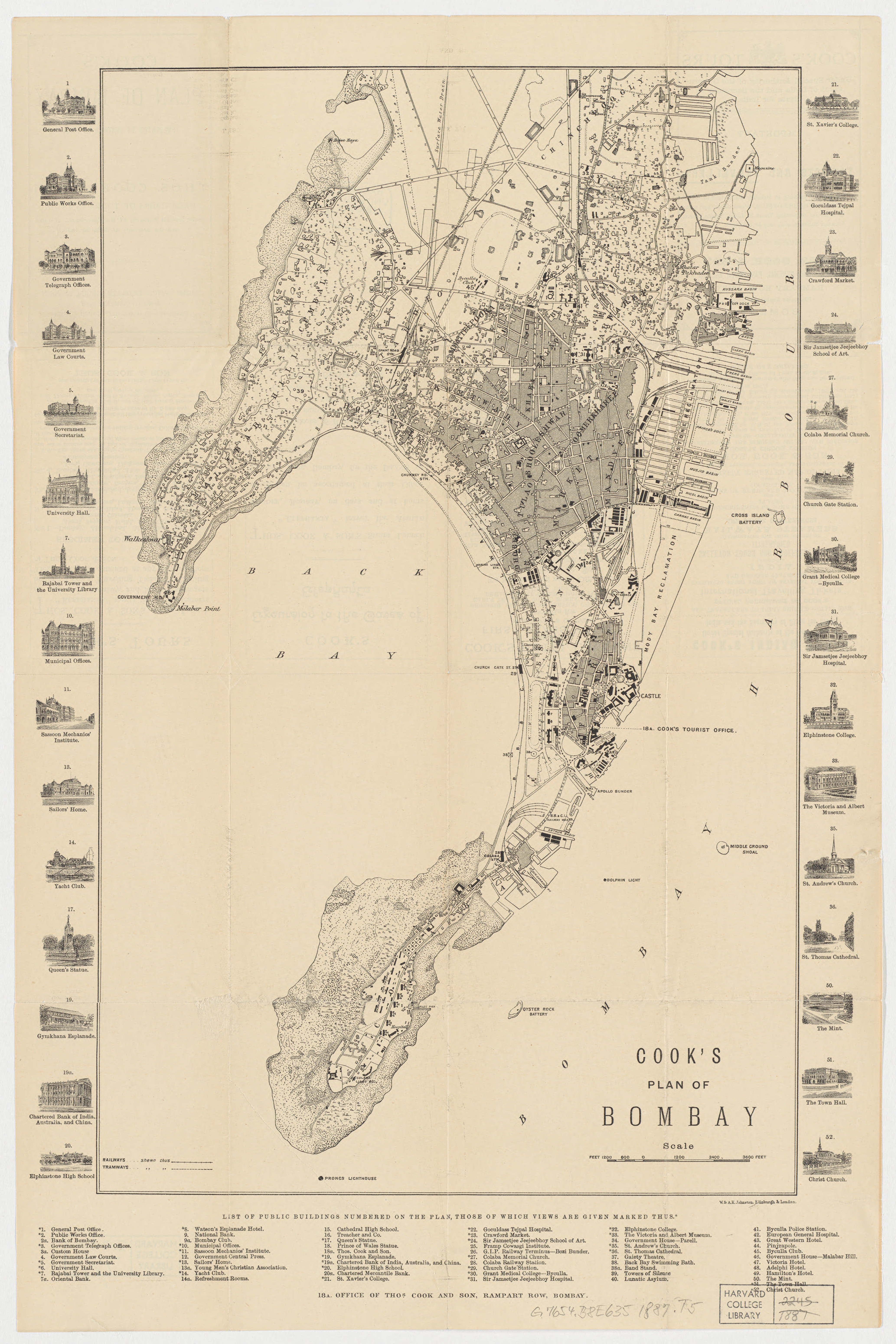 Map entitled "Cook's Plan of Bombay" (1887). · The Urban Imagination