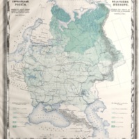 Map of European Russia: State forest area in relation to population