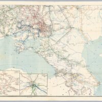 Chromolithograph map of the Soviet transport network