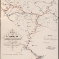 Map of the Volga and Kama rivers showing the steamship wharves of the Samolet Society