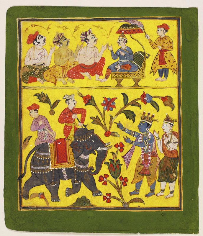 Krishna encounters the elephant Kuvalayapida.jpg Krishna encounters the elephant Kuvalayapida.jpg