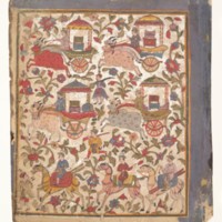 Procession of carriages carrying booty