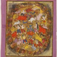 Cowherds beg Krishna to rescue them from a forest fire.jpg