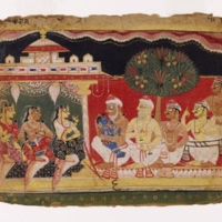 Nanda touches Krishna’s head after slaying of Putana