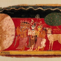 Four Gods and the Earth Cow Pray for the Assistance of Vishnu