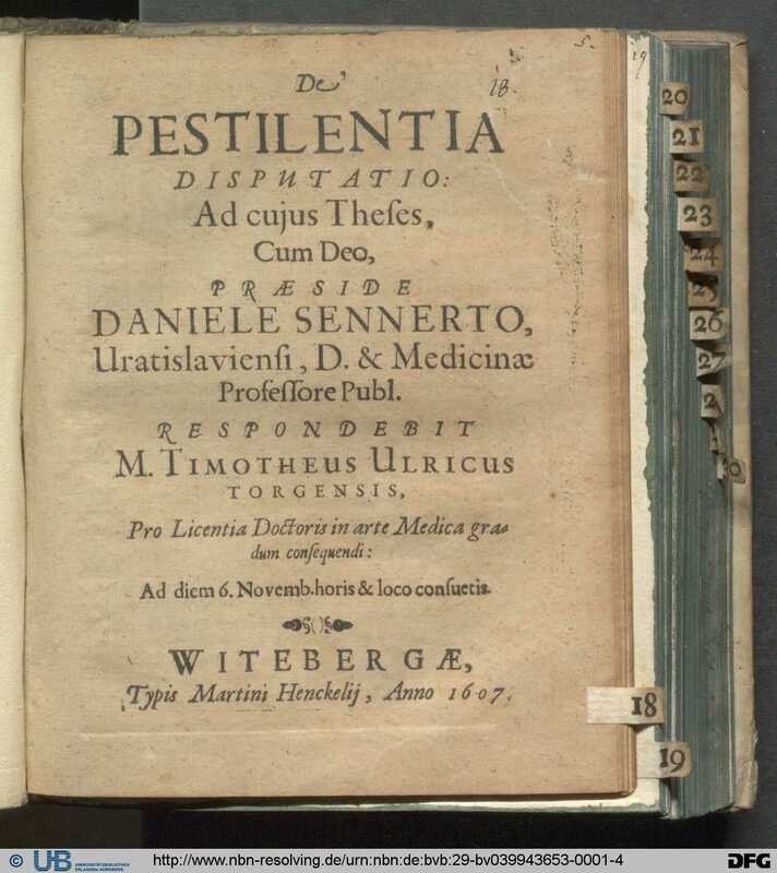 Sennert, Ulrich, Pestilentia, 1607, title.jpg