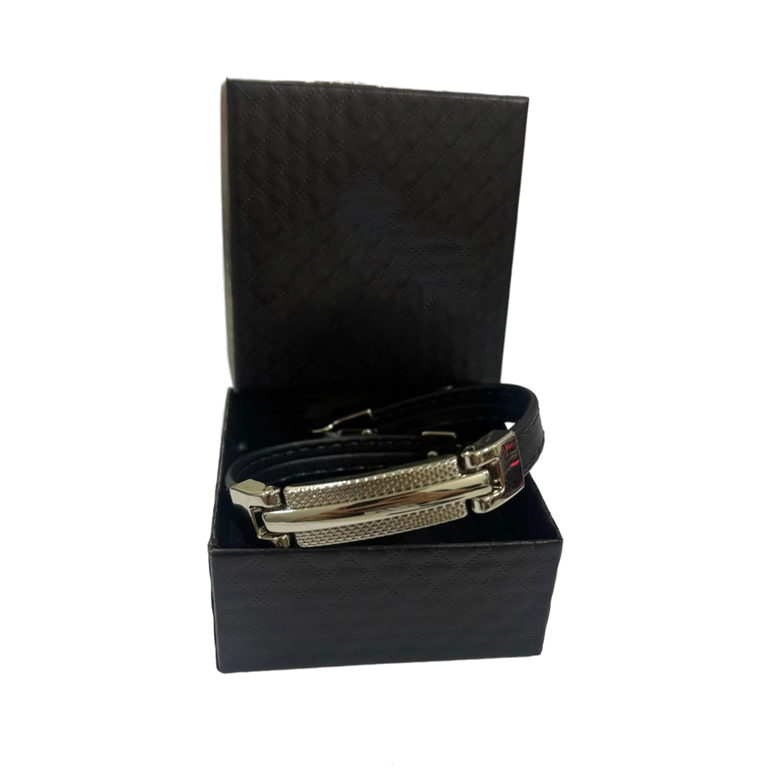 Joia Prata/Pulseira Preta