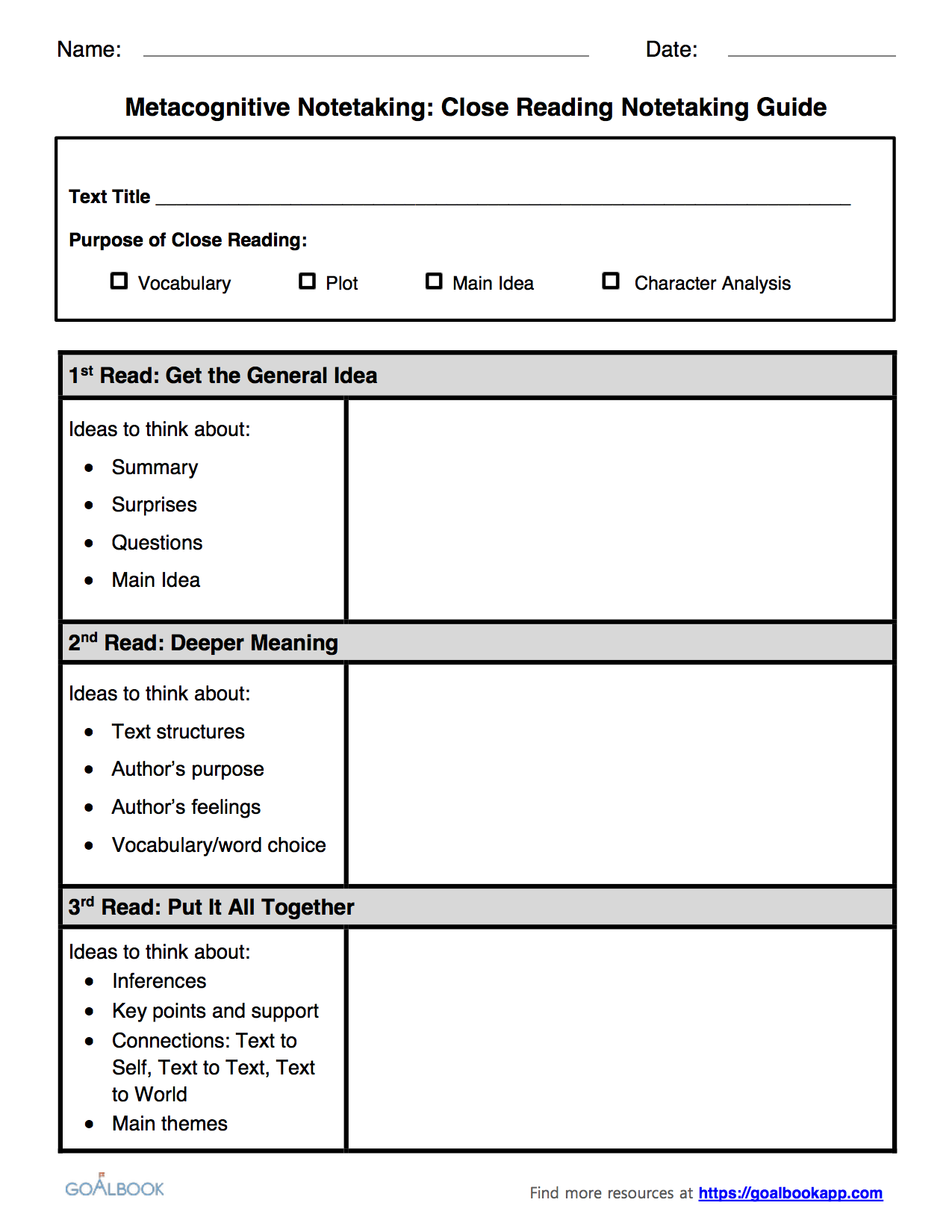 Note Taker Template PDF Template Note Taker Template PDF Template