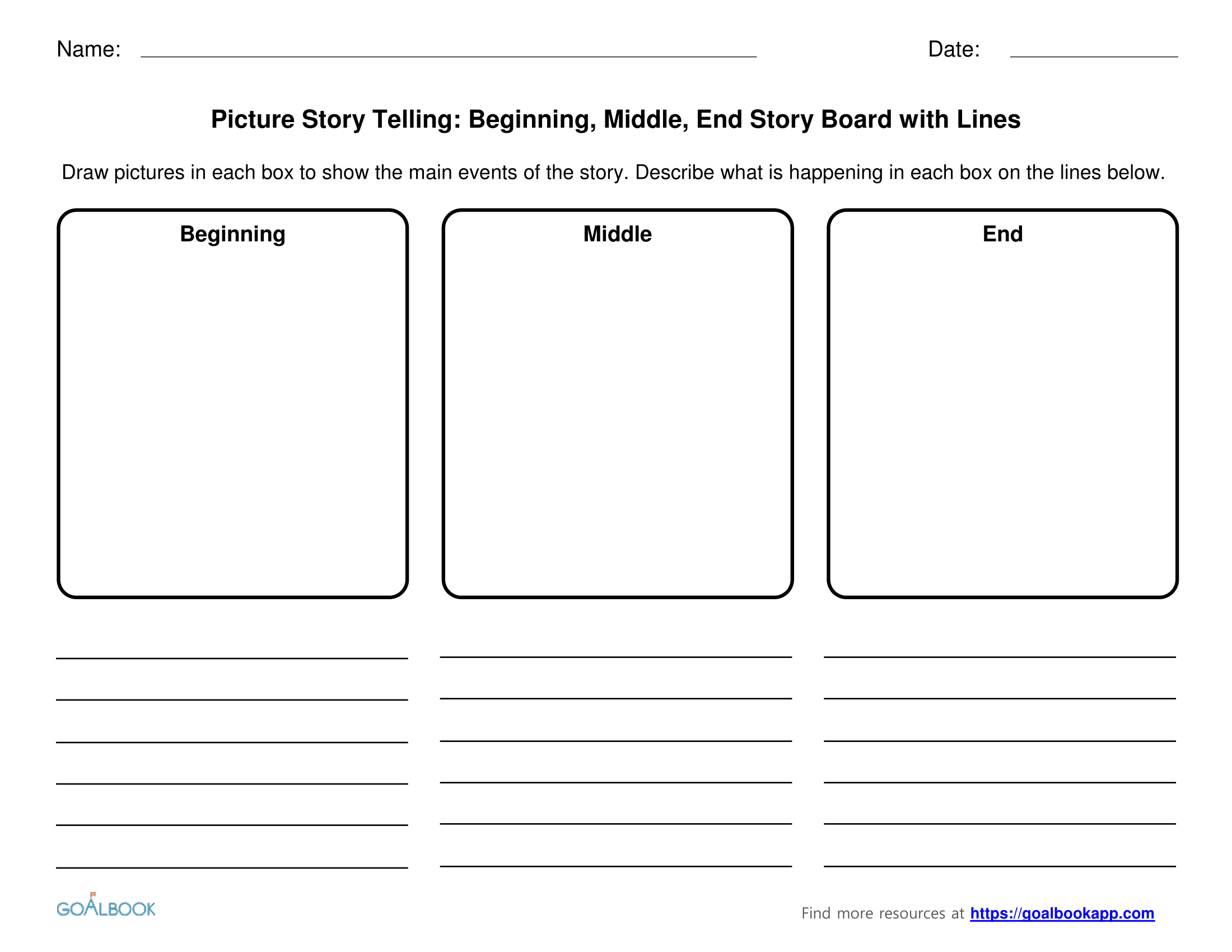 Start Middle End Worksheet Bestium