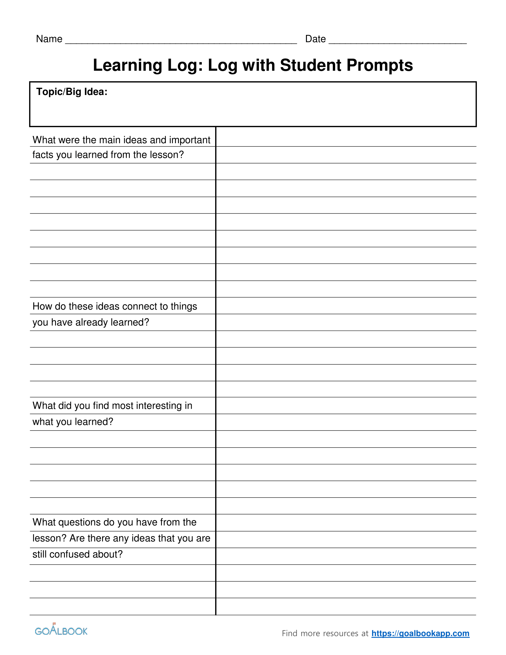 learning log