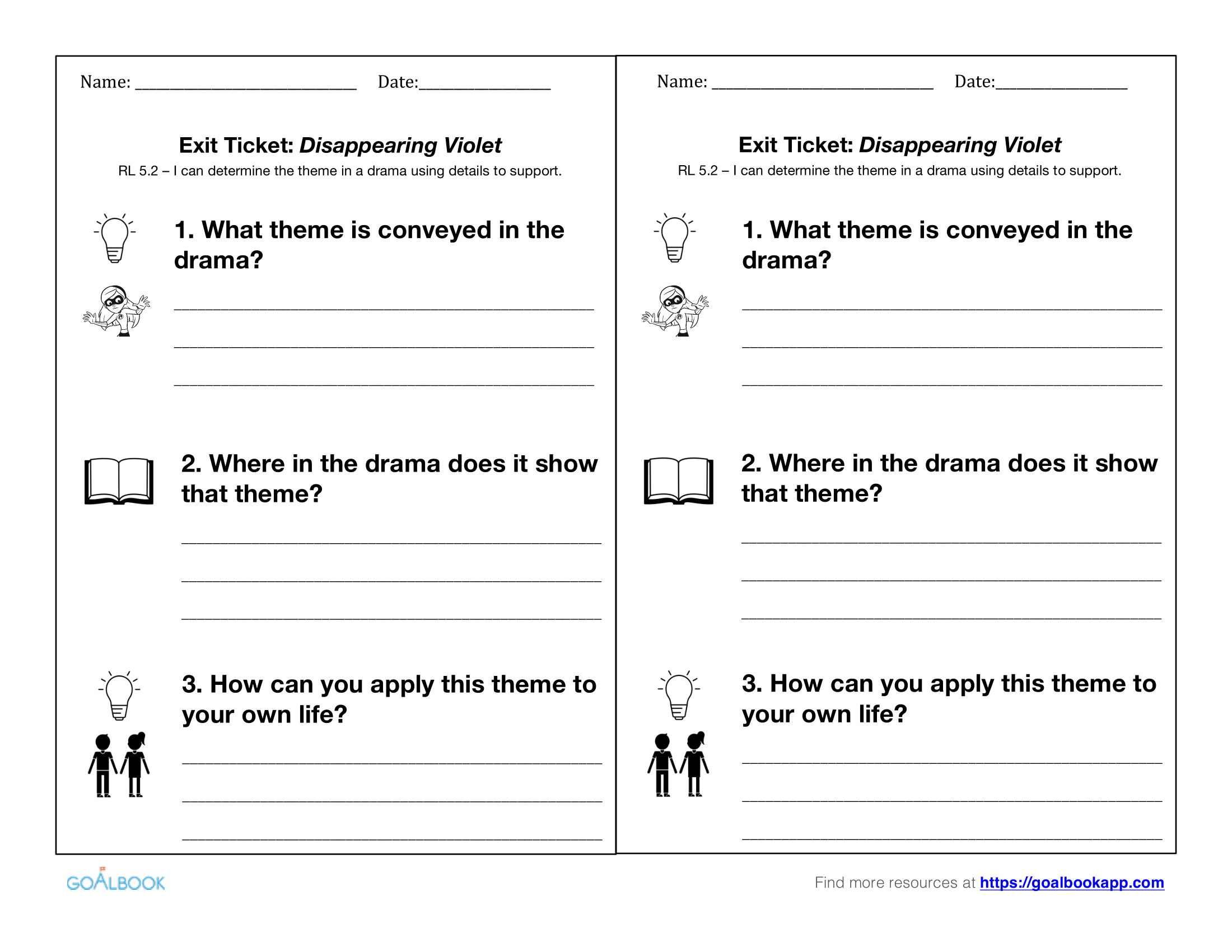 worksheet Theme Analysis Worksheet rl 5 2 analyze theme reading literature 5th grade goalbook full resource contains