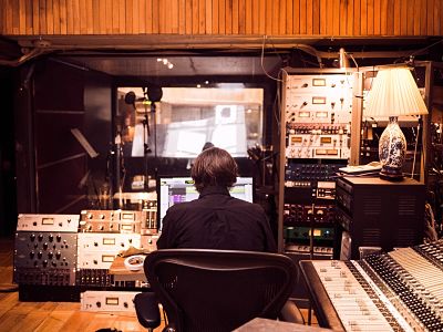 man working in a recording studio