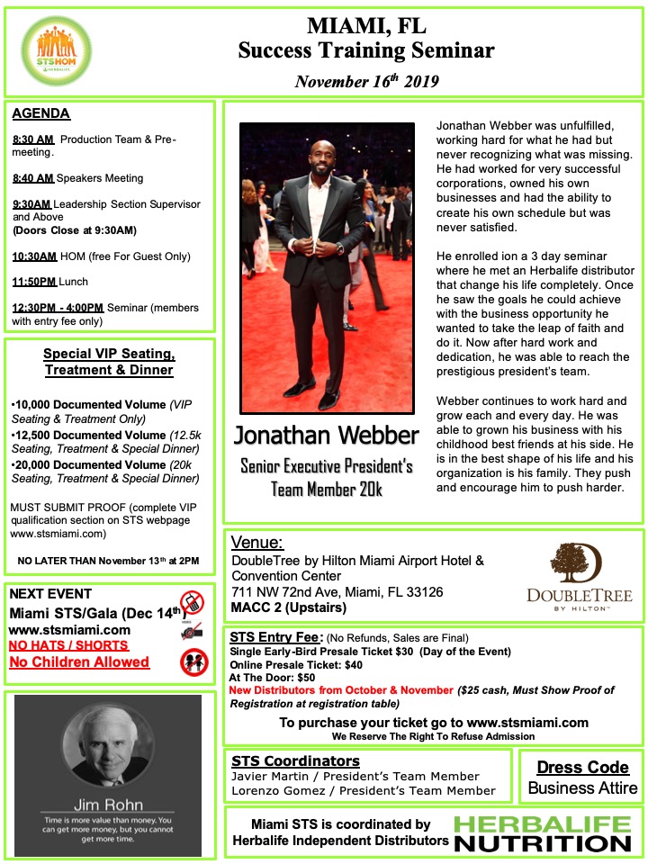 Miami STS: November 2019 Banner