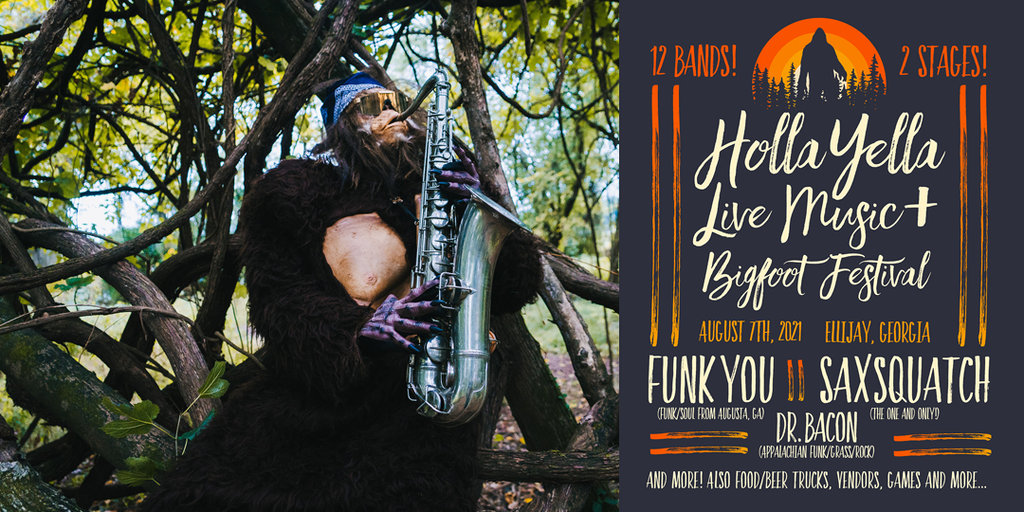 Holla Yella Live Music Festival featuring Saxsquatch Banner