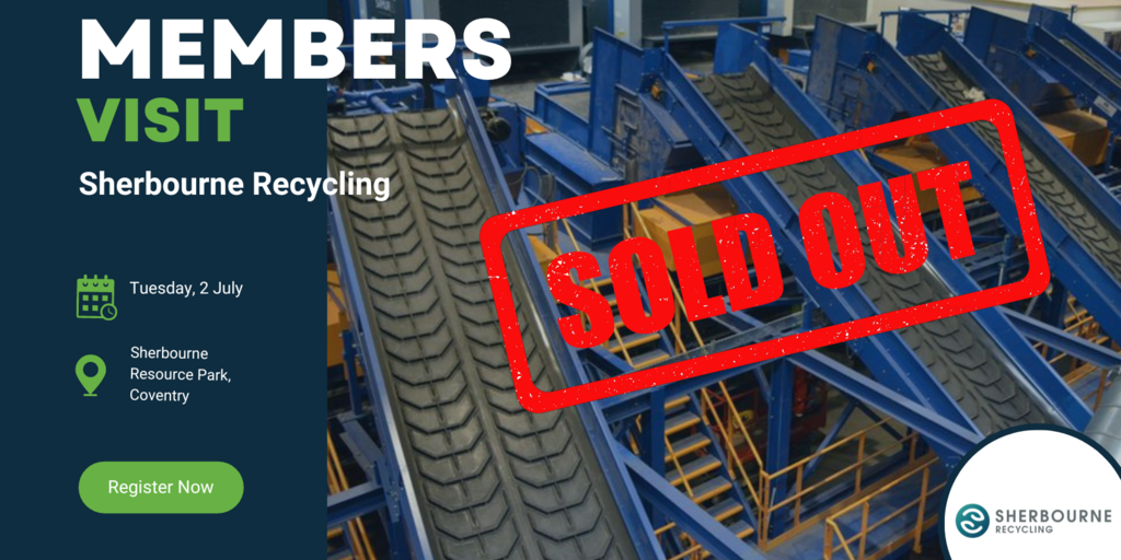 RECOUP Members site visit to Sherbourne Recycling 2 July Banner