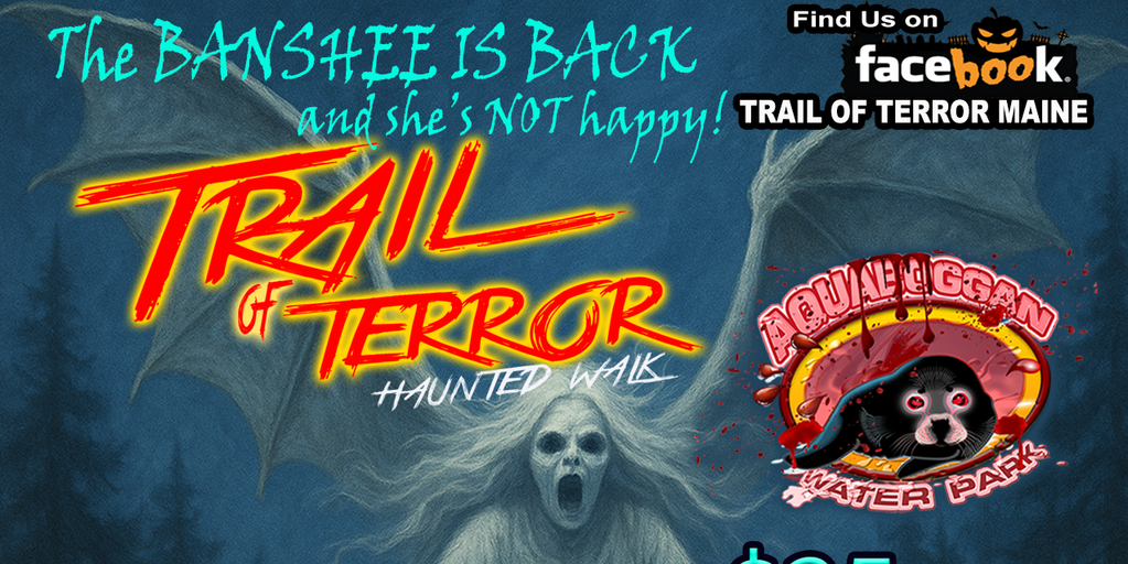 2025 Trail of Terror Haunted Walk at Aquaboggan Banner
