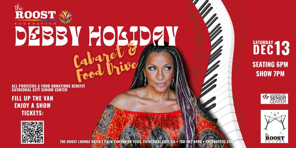 Debby Holiday Cabaret & Food Drive Banner