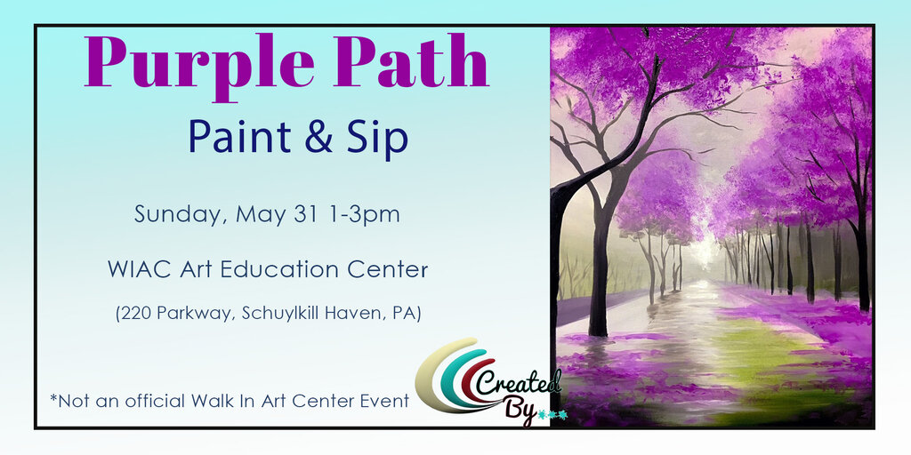 Purple Path Paint and Sip Banner