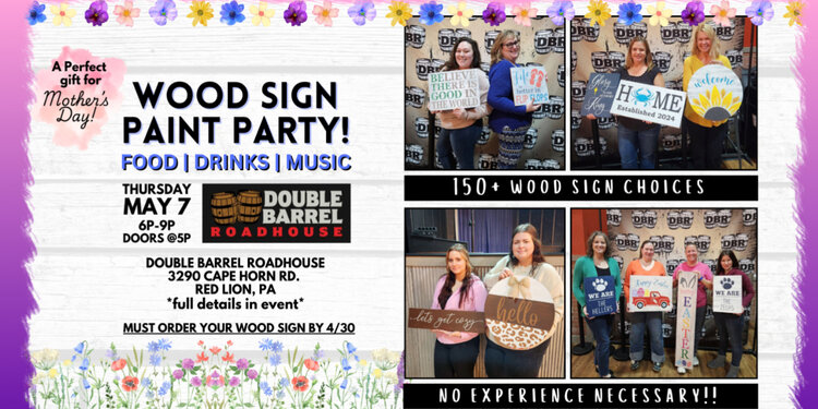 Mother's Day Wood Sign Paint Party 
