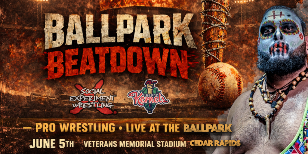 Social X - Ballpark Beatdown Cedar Rapids - Veterans Memorial Stadium Banner