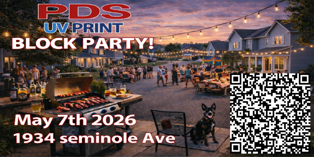 PDS UV Print Block Party 2026 Banner
