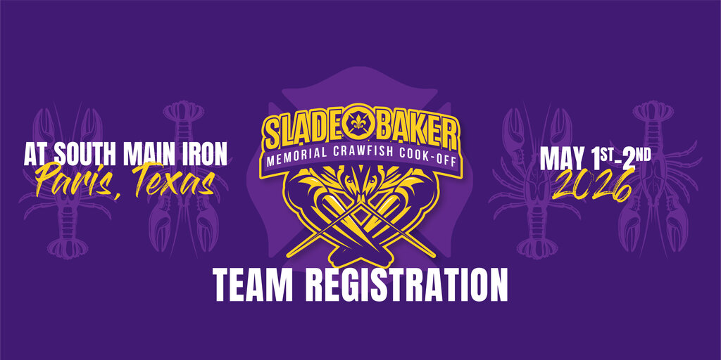 Slade Baker Crawfish Cok-Off: Team Registration Banner