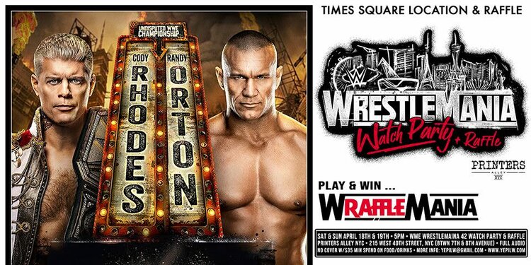 WrestleMania 42 Night 1 Watch Party & Raffle Weekend at Printers Alley