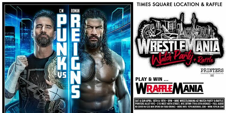 WrestleMania 42 Night 2 Watch Party & Raffle Weekend at Printers Alley