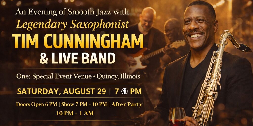 TIM CUNNINGHAM LEGENDARY SAXOPHONIST AND LIVE BAND Banner