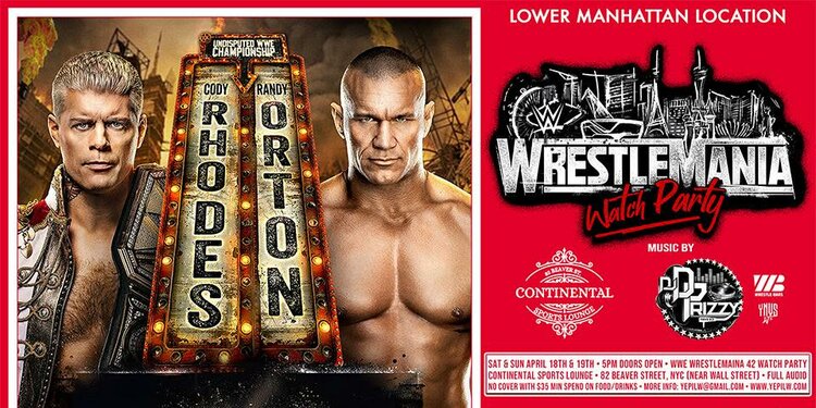 WrestleMania 42 Night 1 Watch Party Weekend at Continental Sports Lounge 