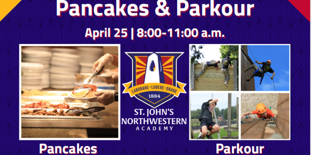 SJNA Parents Club Pancakes & Parkour Banner