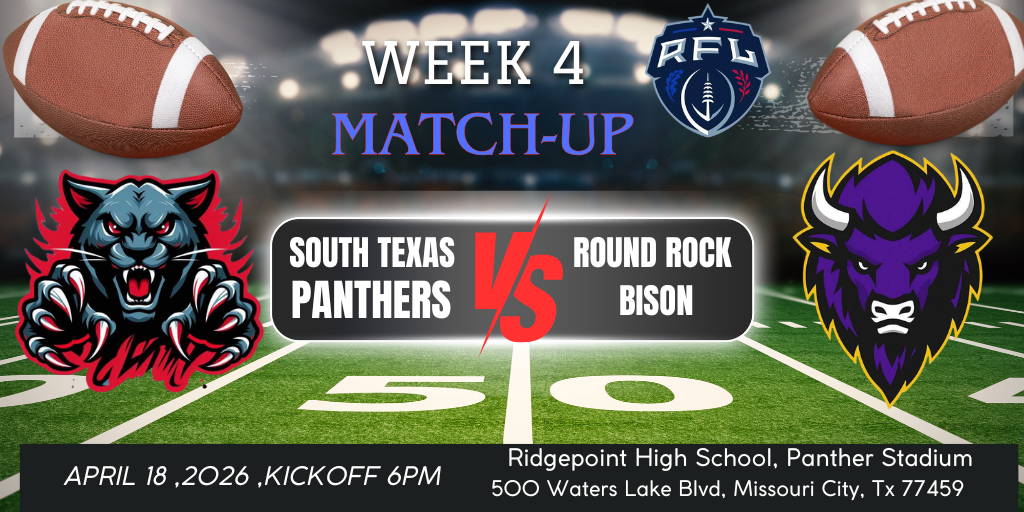 WK4: STX Panthers vs Round Rock Bison Banner