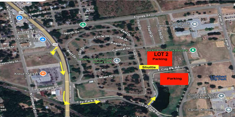 LOCKHART RISING III FESTIVAL LOT 2 PARK AND RIDE SHUTTLE (CITY PARK RD)