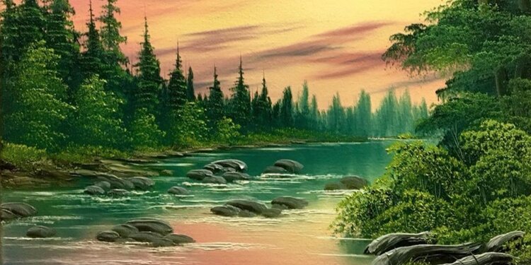 August Joy of Painting: Around the Riverbend