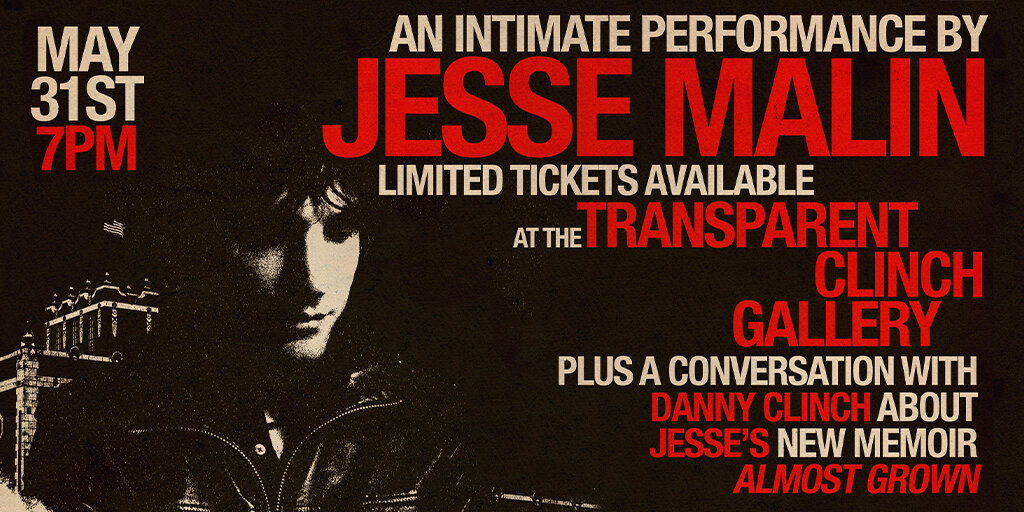 An Intimate Performance by Jesse Malin LIVE at Transparent Clinch Gallery Banner