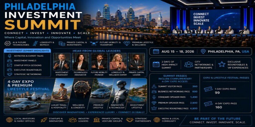 Philadelphia Investment Summit & Future Lifestyle Festival 2026 Banner