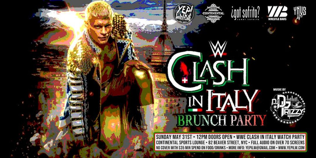 WWE Clash In Italy Brunch Party at Continental Sports Lounge in NYC Banner