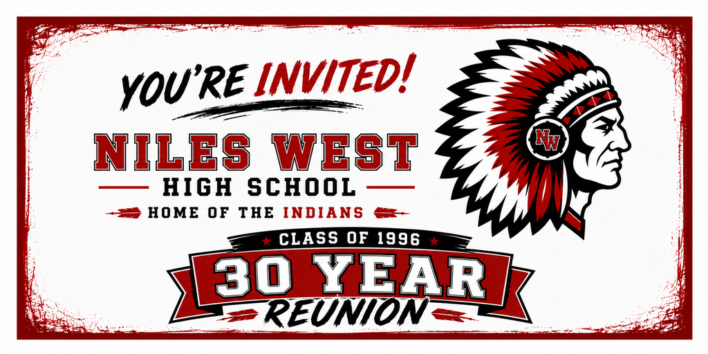 Niles West Class of 1996- 30 year Reunion Banner
