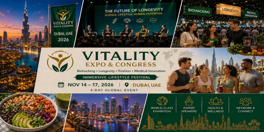 VIVAVITA Longevity, Biohacking Premium Lifestyle Expo – Dubai Edition Banner