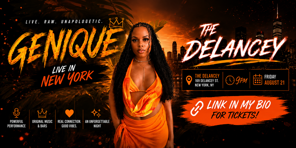 Genique Solo Concert at The Delancey  Banner