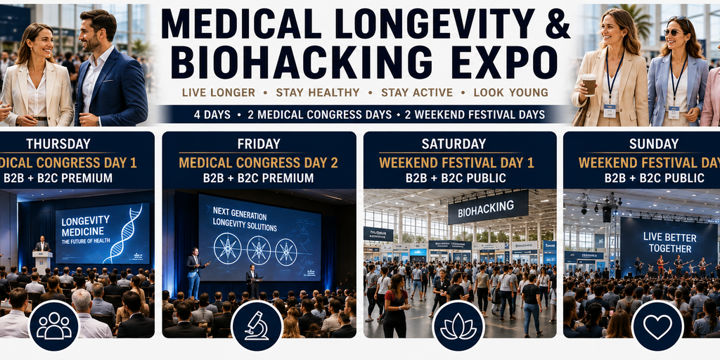 Longevity, Biohacking Premium Lifestyle Expo – Punta Cana Edition Banner