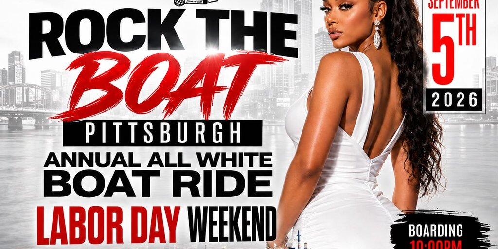 Rock The Boat Pittsburgh: All White Boat Ride – Labor Day Weekend 2026 Banner
