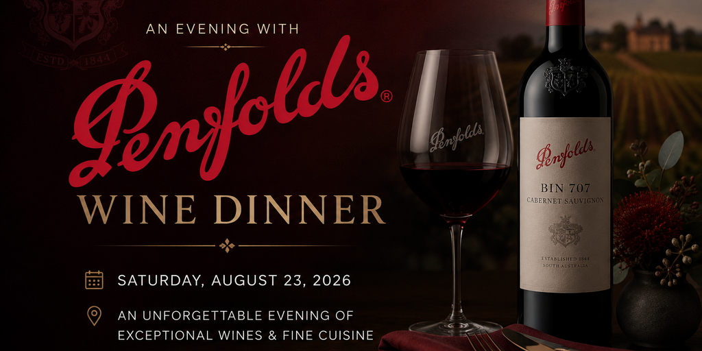 Wine Dinner Celebrating The Legendary Wines of Penfolds!  Banner