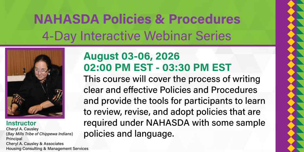 NAHASDA Policies & Procedures 4-Day Series  Banner